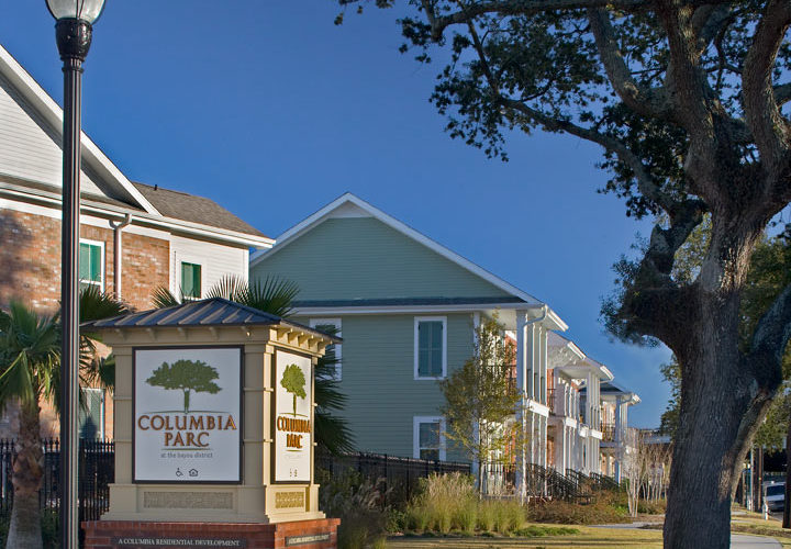 Entrance signage at Columbia Parc at the Bayou District - New Orleans, LA