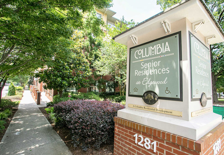 Community signage at Columbia Senior Residences at Edgewood - Apartments in Atlanta, GA