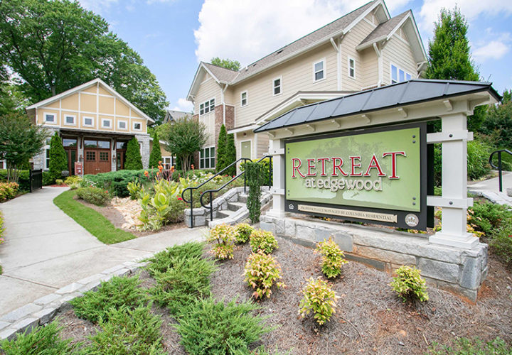 Community signage at The Retreat at Edgewood Townhomes - Apartments in Atlanta, GA