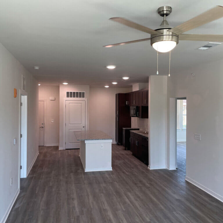 residence living room at The View at NoDa apartments in Athens GA