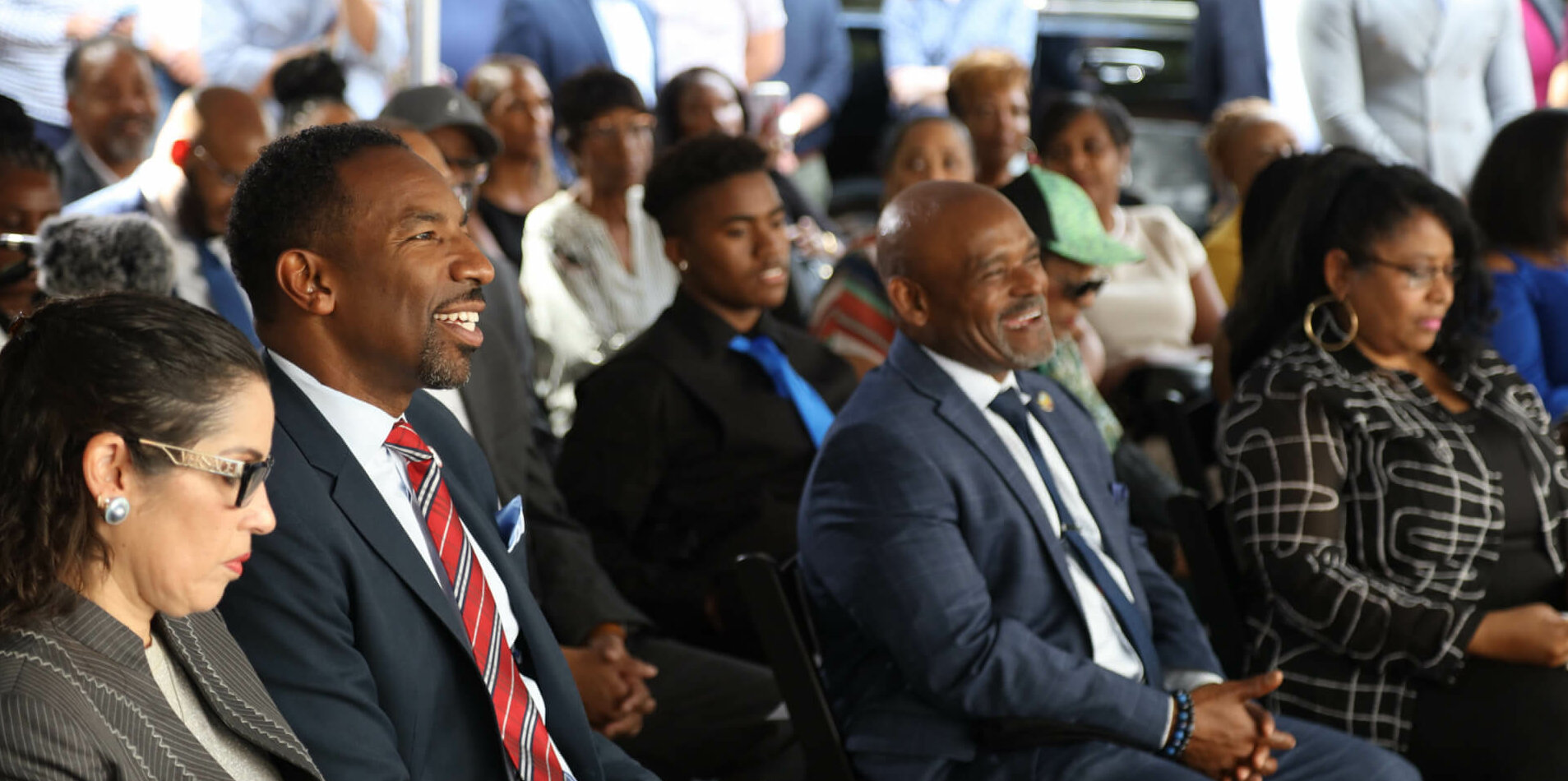 Atlanta mayor Andre Dickens and other local leaders gathered for the ribbon-cutting and opening of James Allen Jr. Place, a newly refurbished 129-unit affordable housing complex for the city's senior and disabled populations.