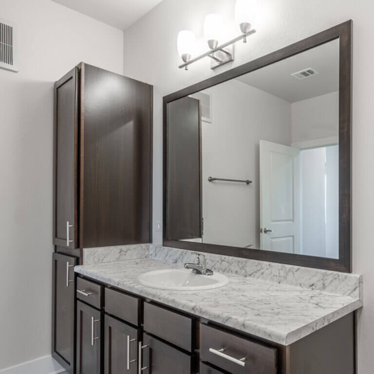 bathroom in an apartment at Columbia Senior at 2100 Memorial in Houston Texas