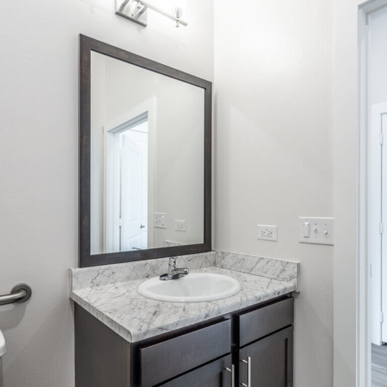 bathroom in an apartment at Columbia Senior at 2100 Memorial in Houston Texas