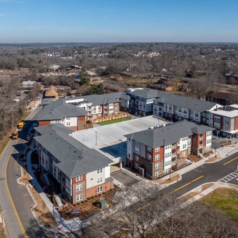 aerial view - The View at NoDA apartments in Athens GA