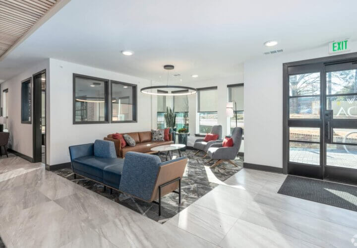 lobby interior - The View at NoDA apartments in Athens GA