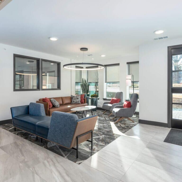 lobby interior - The View at NoDA apartments in Athens GA